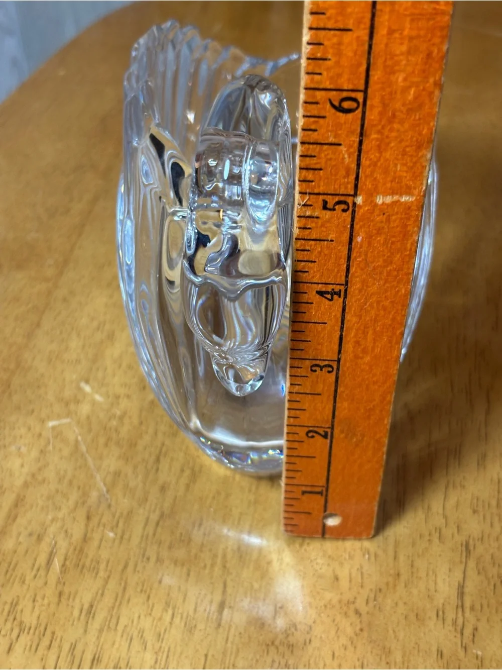 P&D Clear Crystal Glass Swan Bowl Figurine Decorative Candy Trinket Dish
